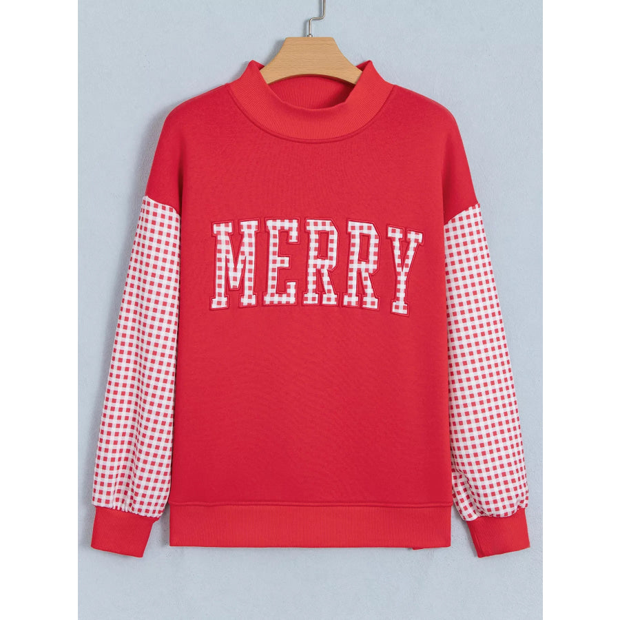 Gingham Plaid Oversized Pullover Sweatshirt Apparel and Accessories