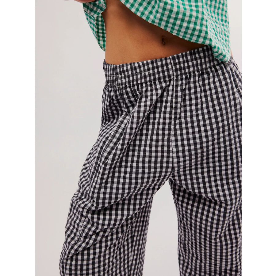 Gingham Relaxed Fit Pants Apparel and Accessories