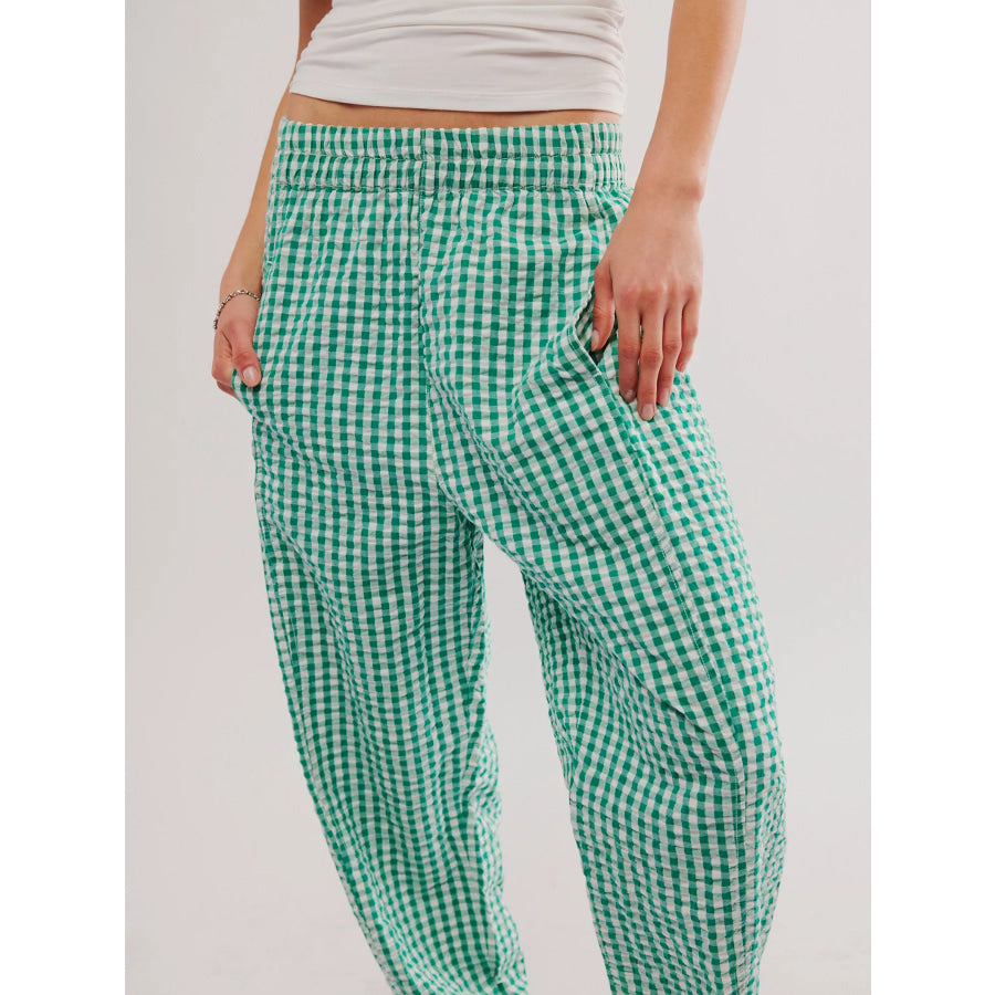 Gingham Relaxed Fit Pants Apparel and Accessories