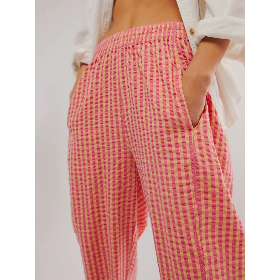 Gingham Relaxed Fit Pants Apparel and Accessories