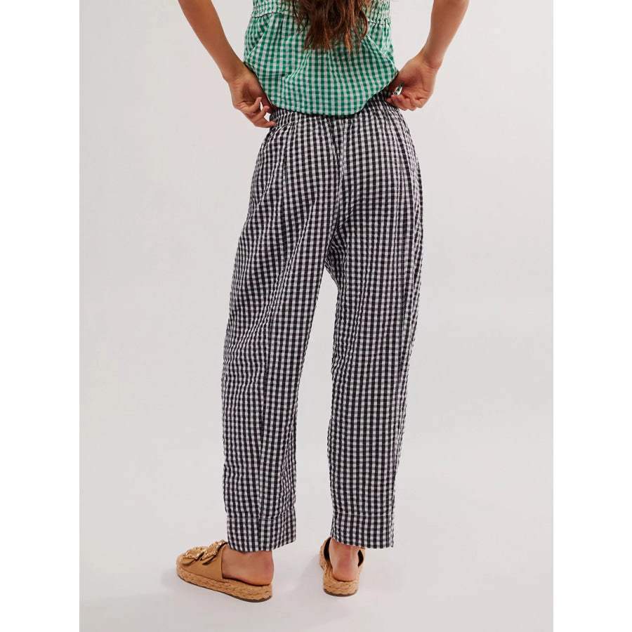Gingham Relaxed Fit Pants Apparel and Accessories