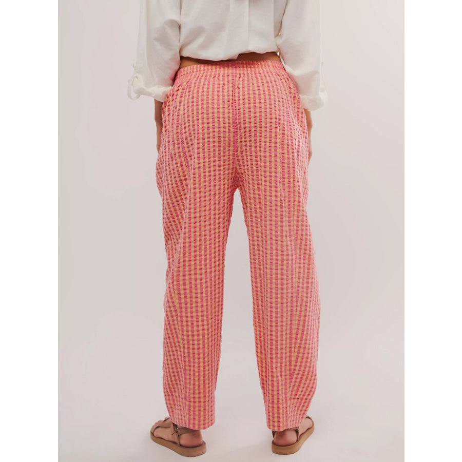 Gingham Relaxed Fit Pants Apparel and Accessories