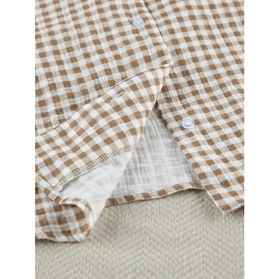 Gingham Ruffle-Trim Top and Pants Lounge Set Apparel and Accessories