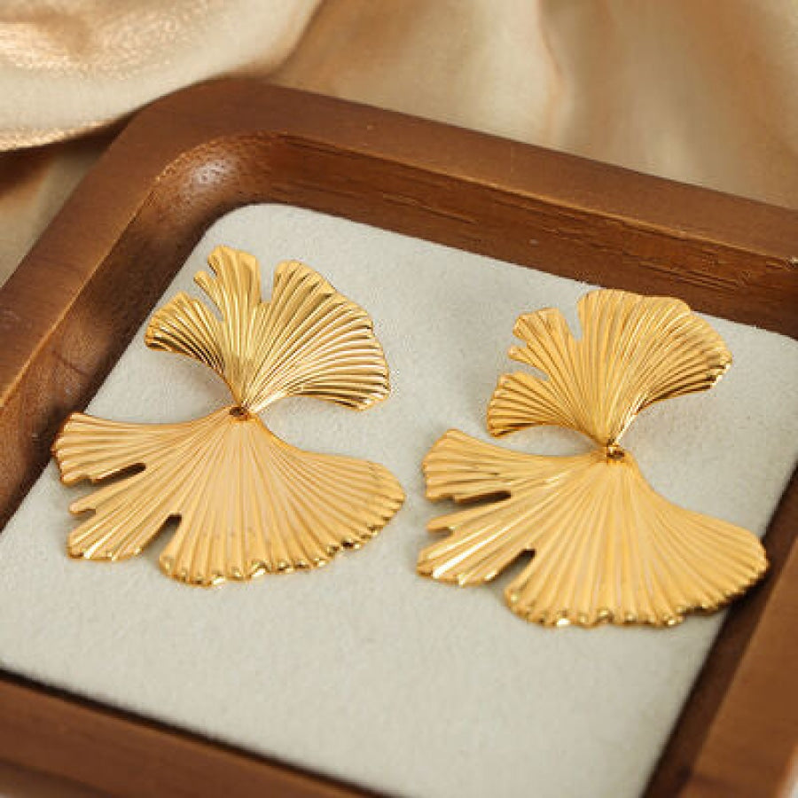 Ginkgo Biloba Design Stud Earrings Clothing