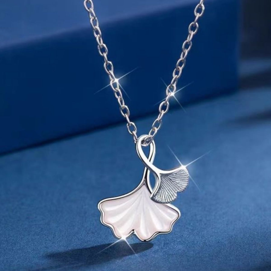 Ginkgo Leaf Pendant Necklace Silver / One Size Apparel and Accessories