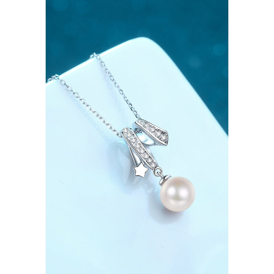 Give You A Chance Pearl Pendant Chain Necklace Silver / One Size