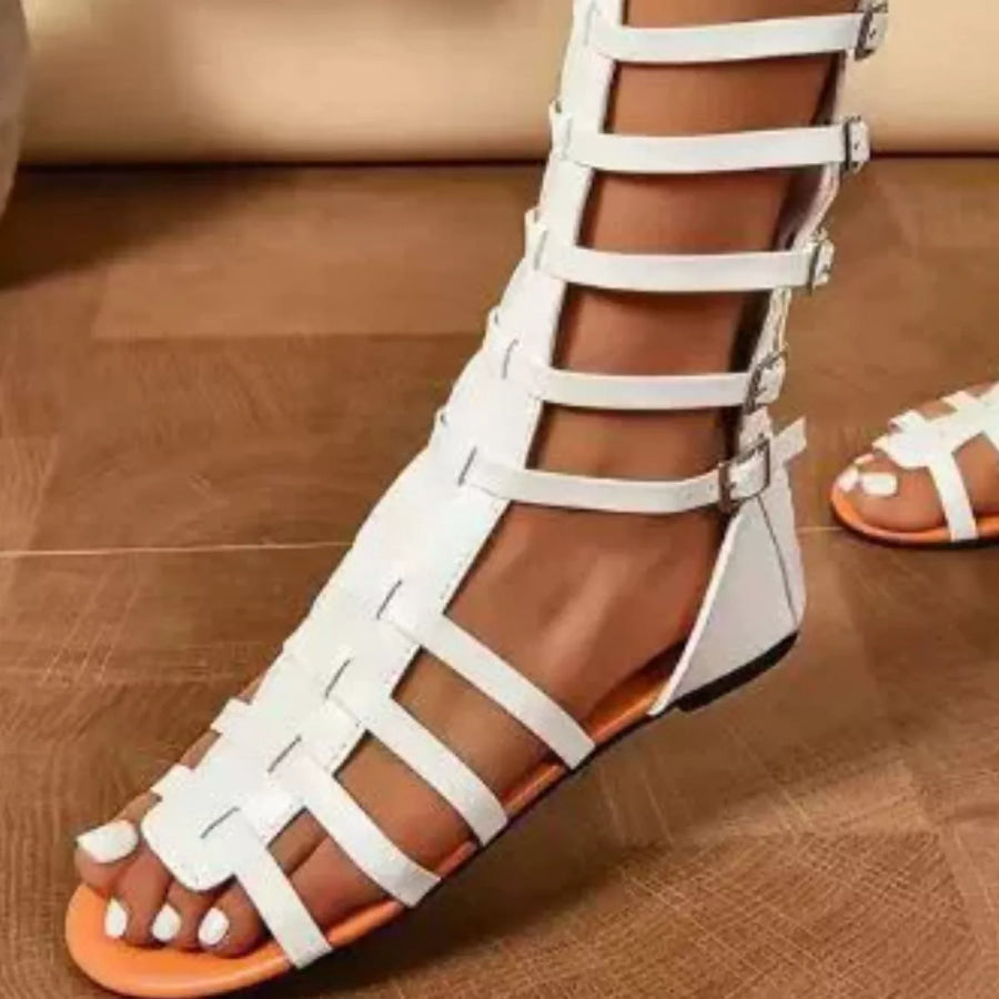 Gladiator Style Buckled Open Toe Sandals Apparel and Accessories