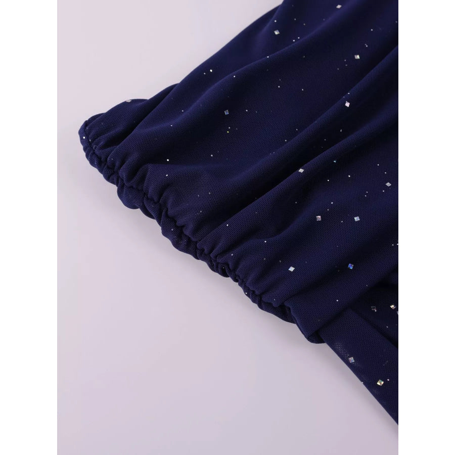 Glitter Off-Shoulder Maxi Dress Apparel and Accessories