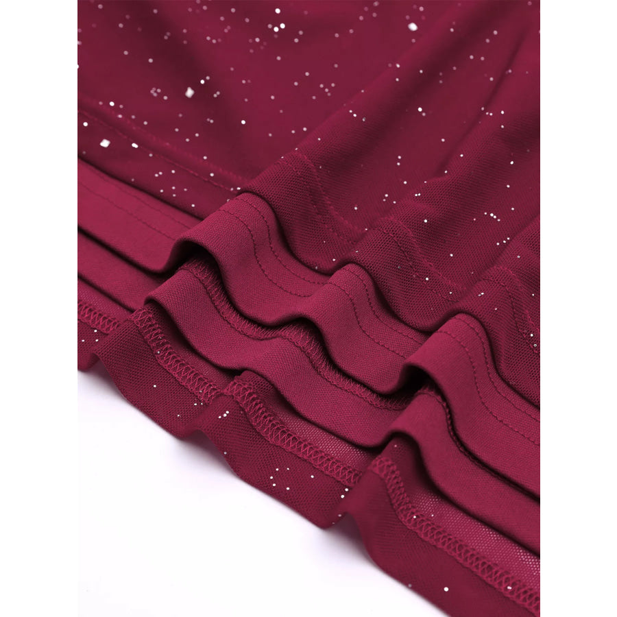 Glitter Off-Shoulder Maxi Dress Apparel and Accessories