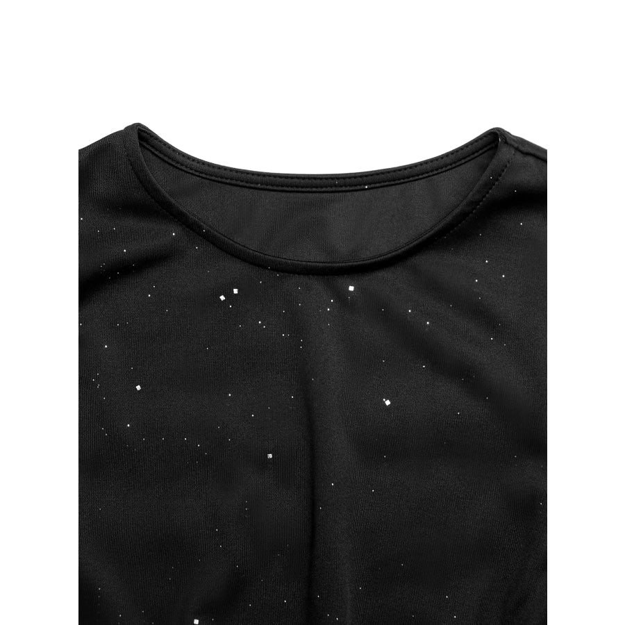 Glitter Sleeveless Tulle Midi Dress Apparel and Accessories