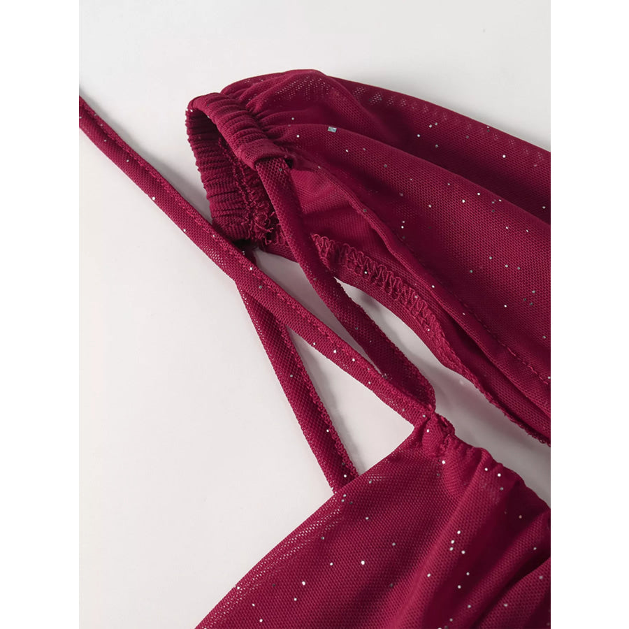 Glitter Slit Maxi Dress Apparel and Accessories
