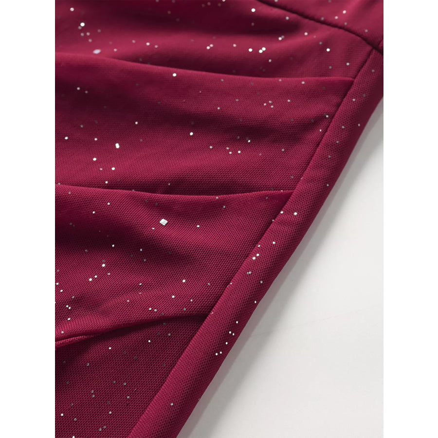 Glitter Slit Maxi Dress Apparel and Accessories
