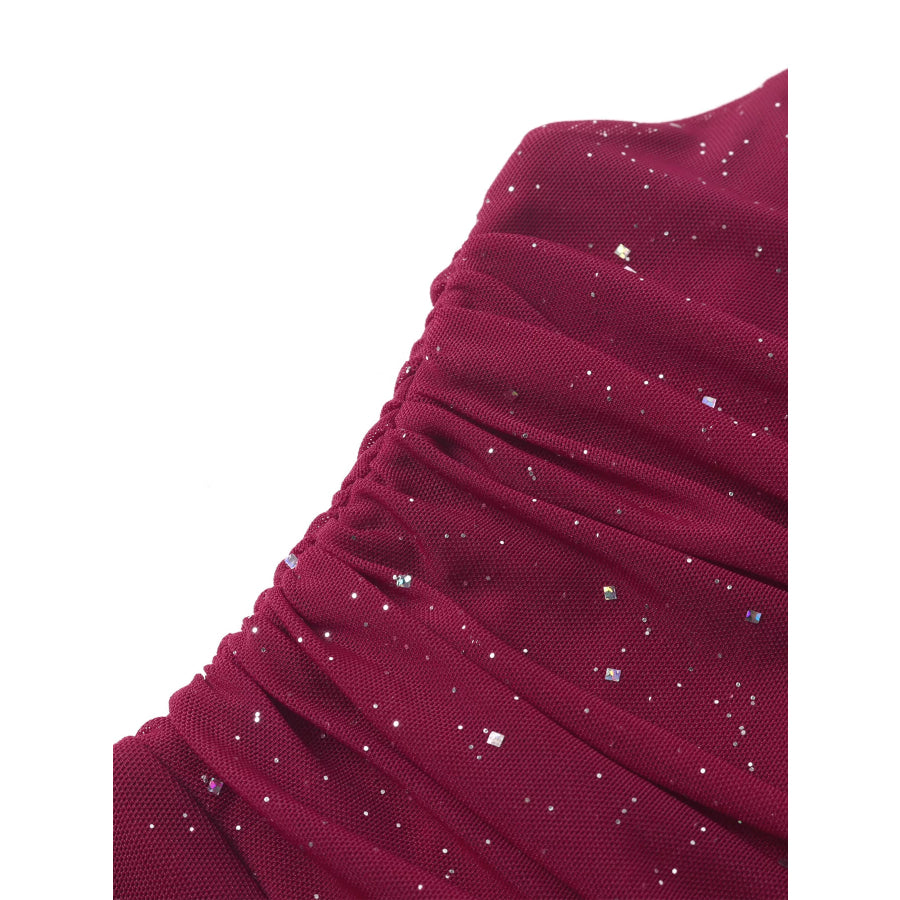 Glitter Tube Mermaid Maxi Dress Apparel and Accessories