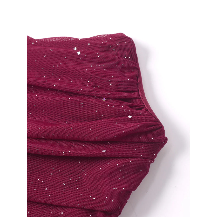 Glitter Tube Mermaid Maxi Dress Apparel and Accessories