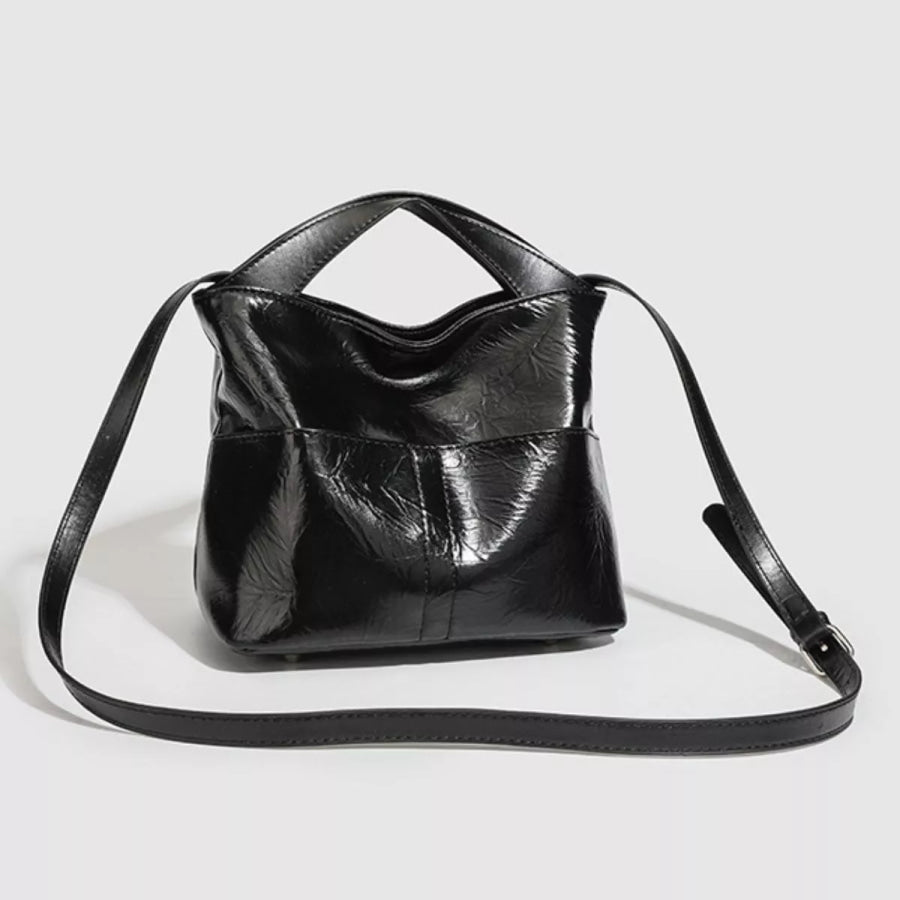 Glossy Patent Leather Minimalist Tote Handbag Black / onesize Apparel and Accessories