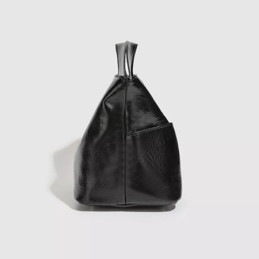 Glossy Patent Leather Minimalist Tote Handbag Black / onesize Apparel and Accessories