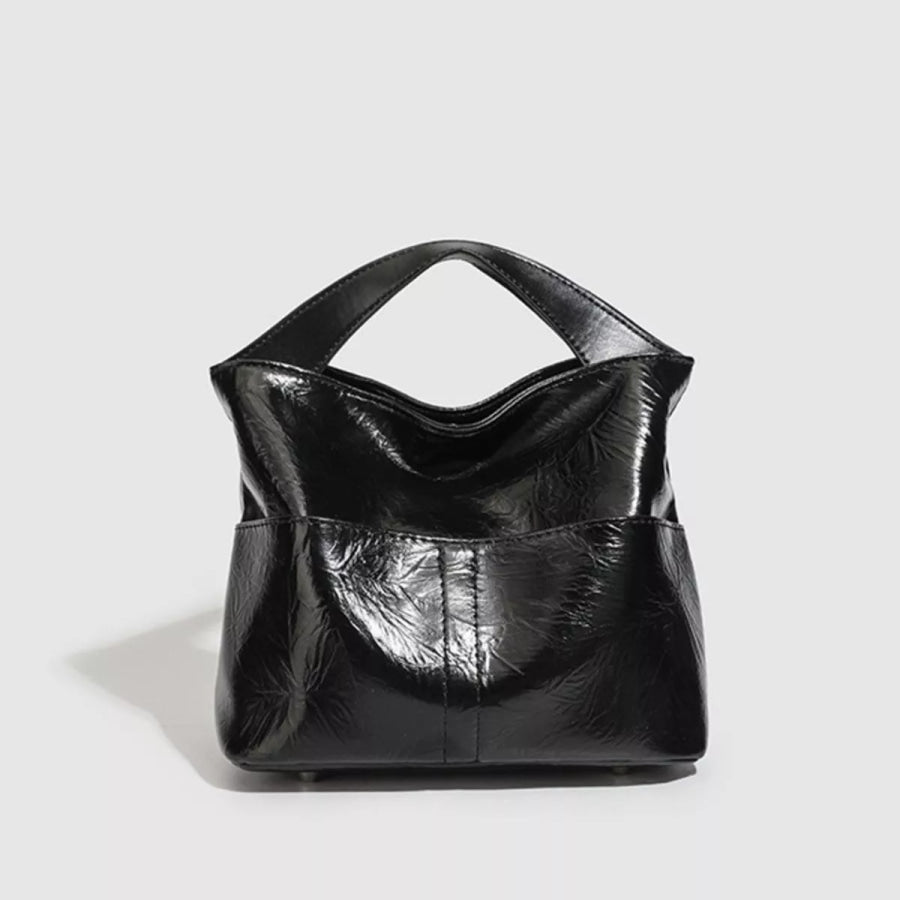 Glossy Patent Leather Minimalist Tote Handbag Black / onesize Apparel and Accessories
