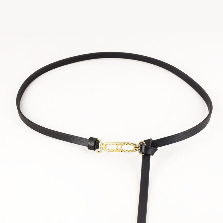 Gold Buckle Skinny Belt Apparel and Accessories