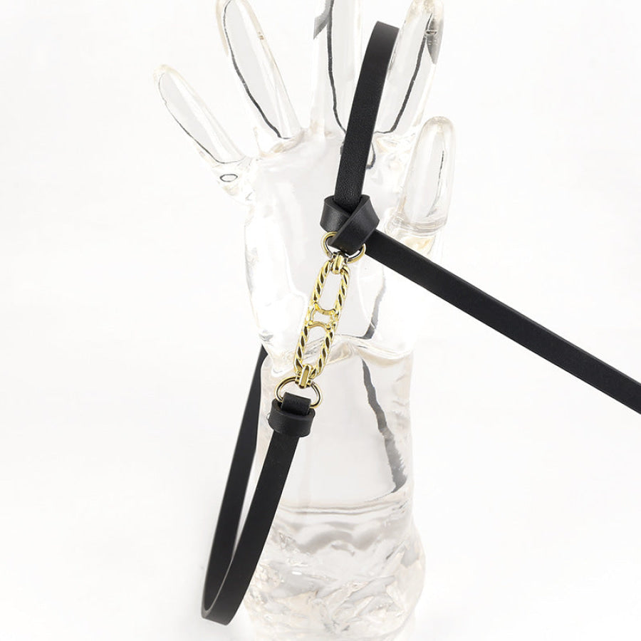 Gold Buckle Skinny Belt Apparel and Accessories