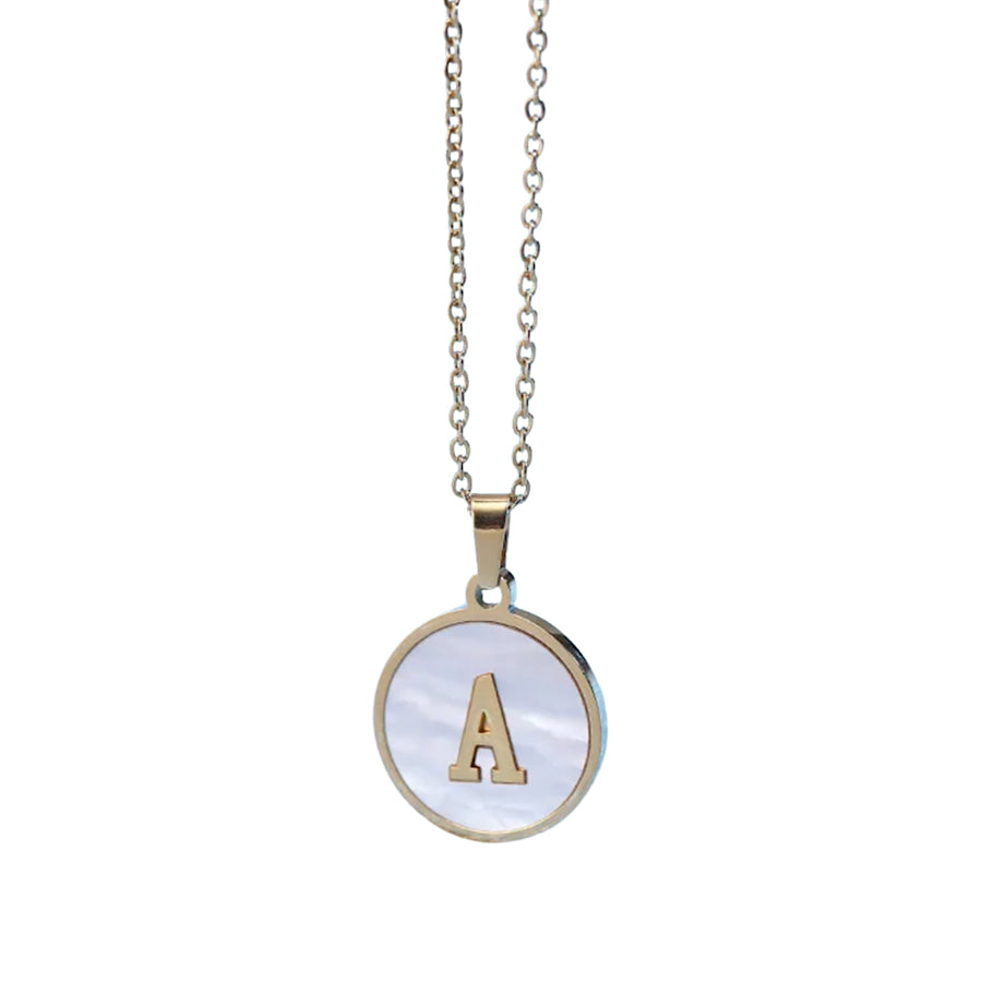 Gold Pearl Initial Necklace A - ETA 3/15 WS 630 Jewelry