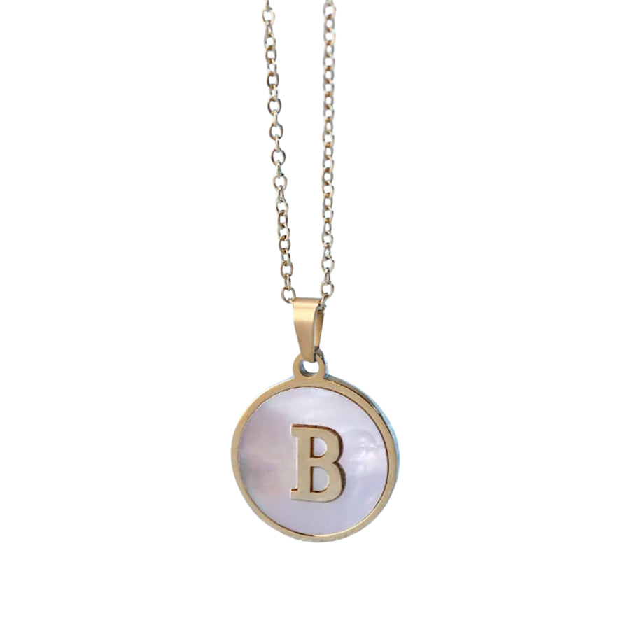 Gold Pearl Initial Necklace B - ETA 3/15 WS 630 Jewelry