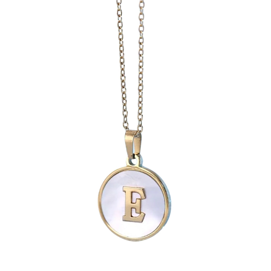 Gold Pearl Initial Necklace E - ETA 3/15 WS 630 Jewelry