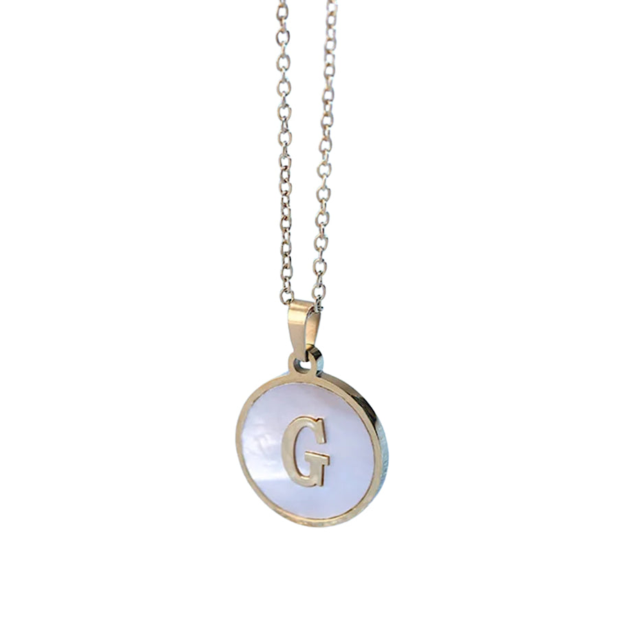Gold Pearl Initial Necklace G - ETA 3/15 WS 630 Jewelry