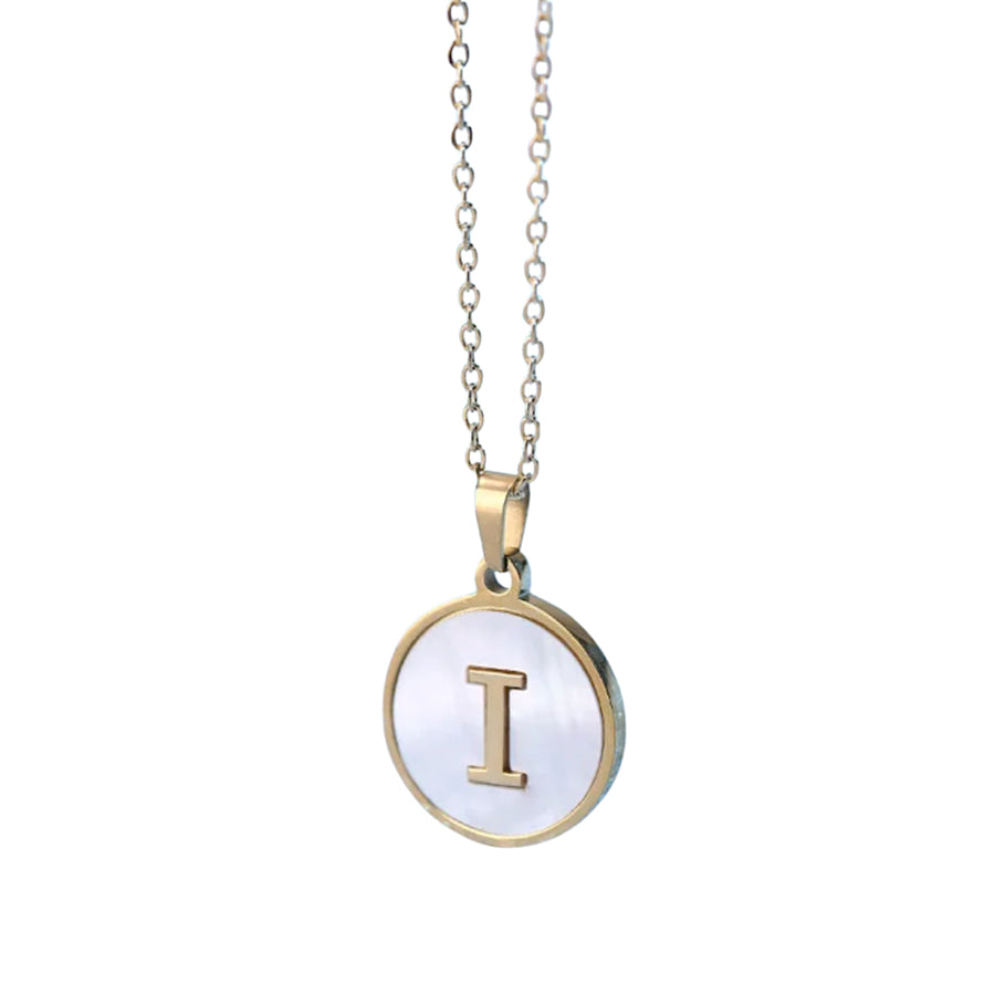Gold Pearl Initial Necklace I - ETA 3/15 WS 630 Jewelry