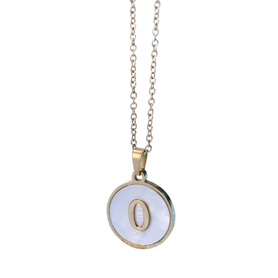 Gold Pearl Initial Necklace O - ETA 3/15 WS 630 Jewelry
