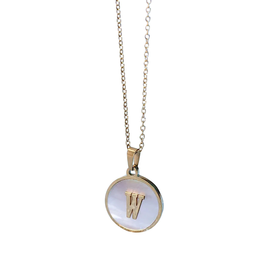 Gold Pearl Initial Necklace W - ETA 3/15 WS 630 Jewelry
