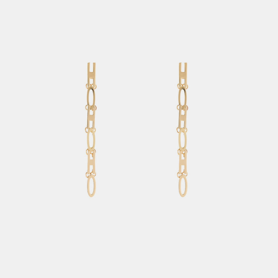 Gold - Plated Bar Earrings Gold / One Size Apparel and Accessories