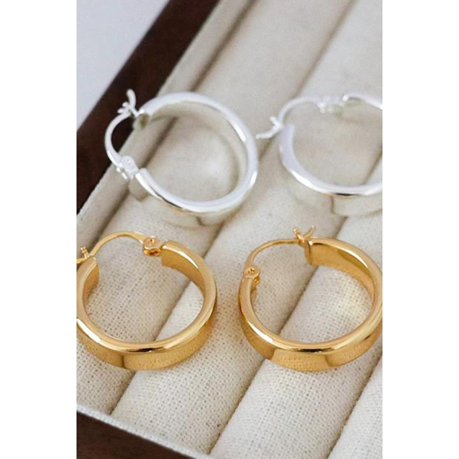 Gold-Plated Brass Huggie Earrings Apparel and Accessories