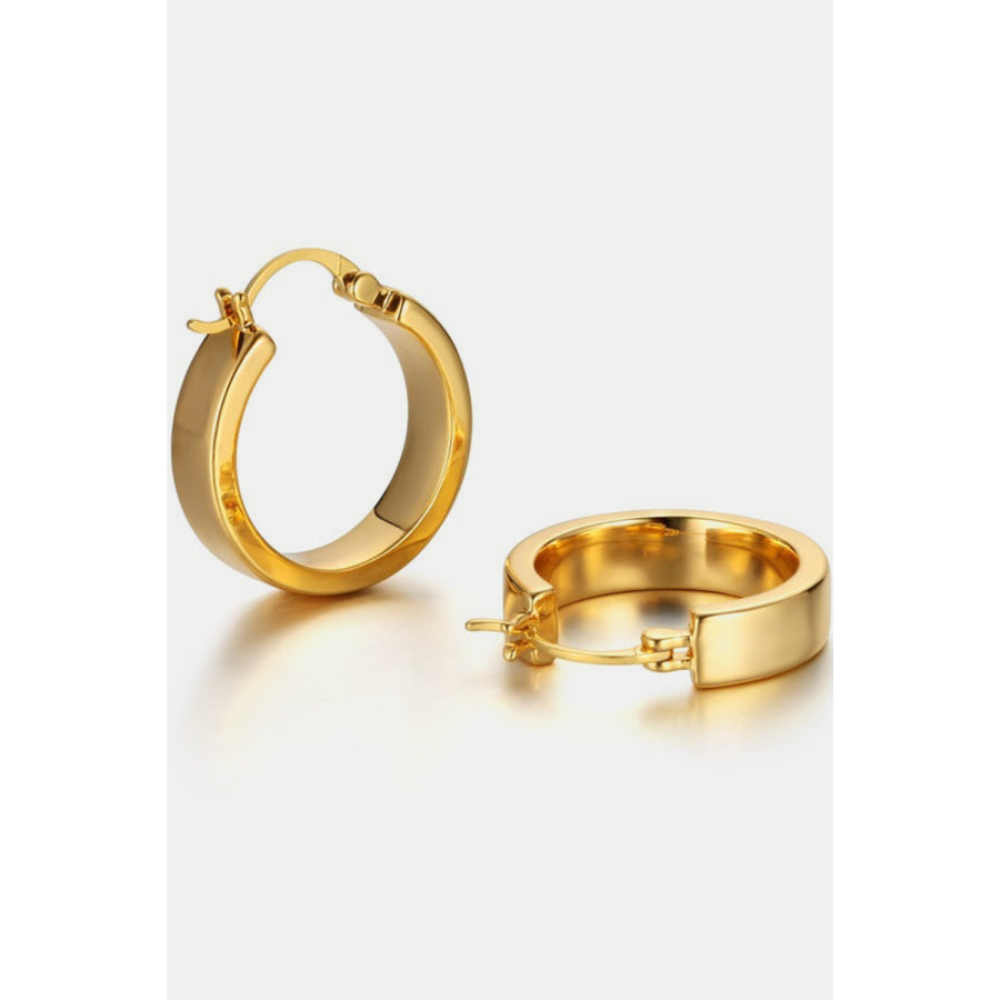 Gold-Plated Brass Huggie Earrings Apparel and Accessories