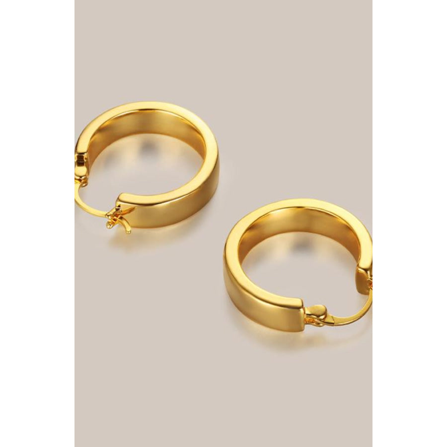 Gold-Plated Brass Huggie Earrings Apparel and Accessories