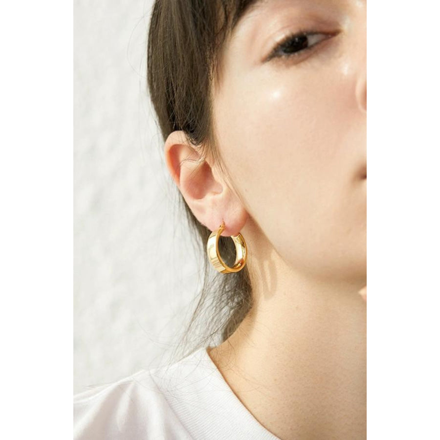 Gold-Plated Brass Huggie Earrings Apparel and Accessories