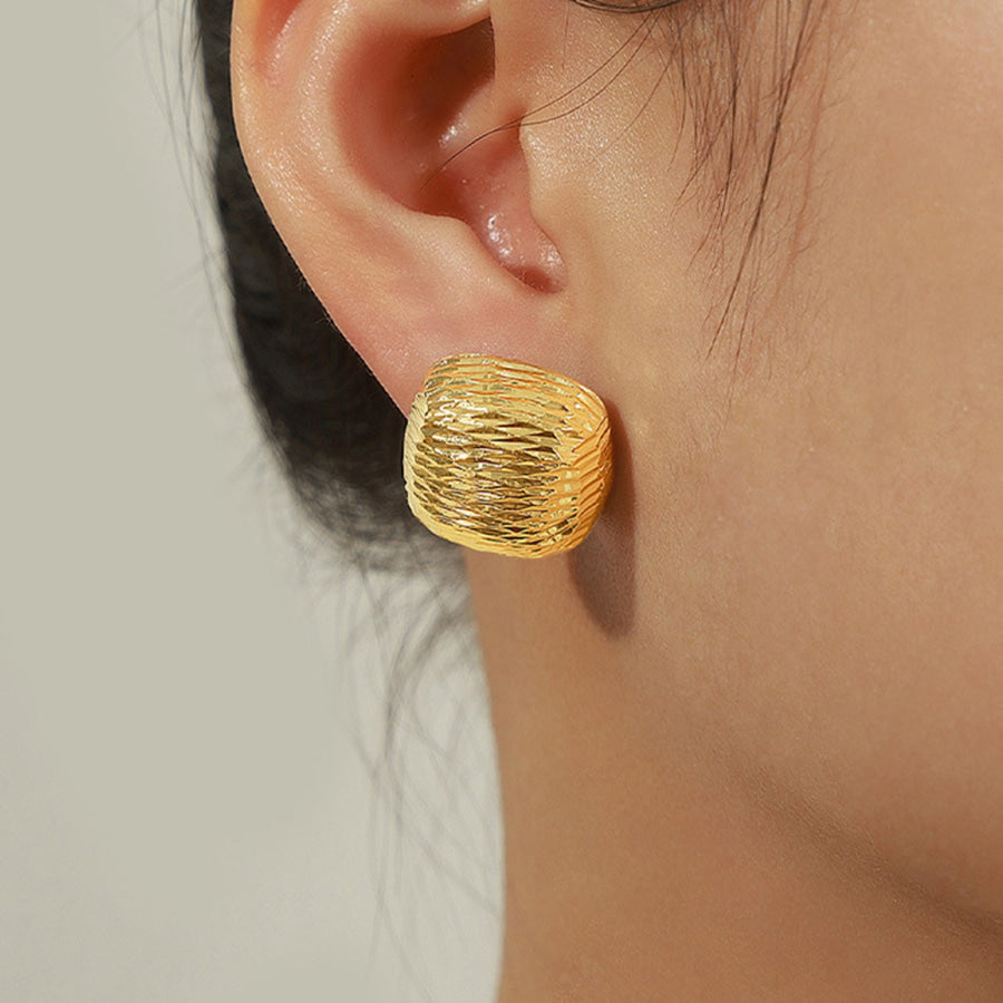 Gold-Plated Geometric Stud Earrings Apparel and Accessories