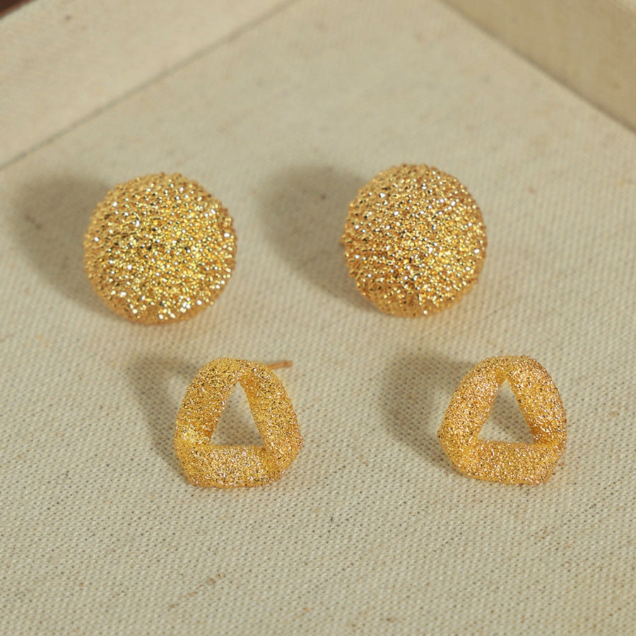 Gold-Plated Geometric Stud Earrings Apparel and Accessories