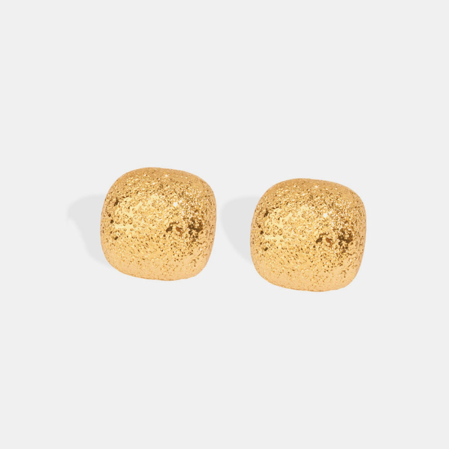 Gold-Plated Geometric Stud Earrings Apparel and Accessories