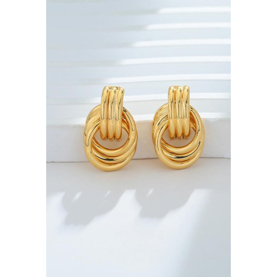 Gold-Plated Knotted Stud Earrings Apparel and Accessories