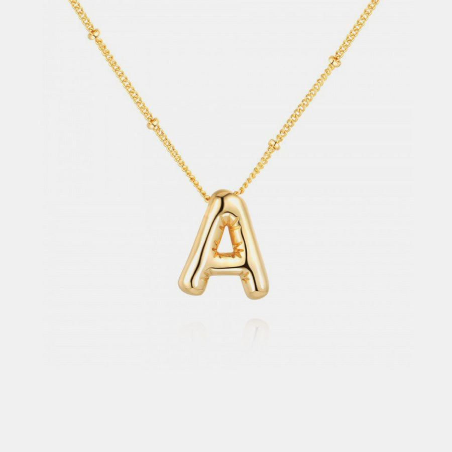 Gold - Plated Letter Pendant Necklace Style A / One Size Apparel and Accessories