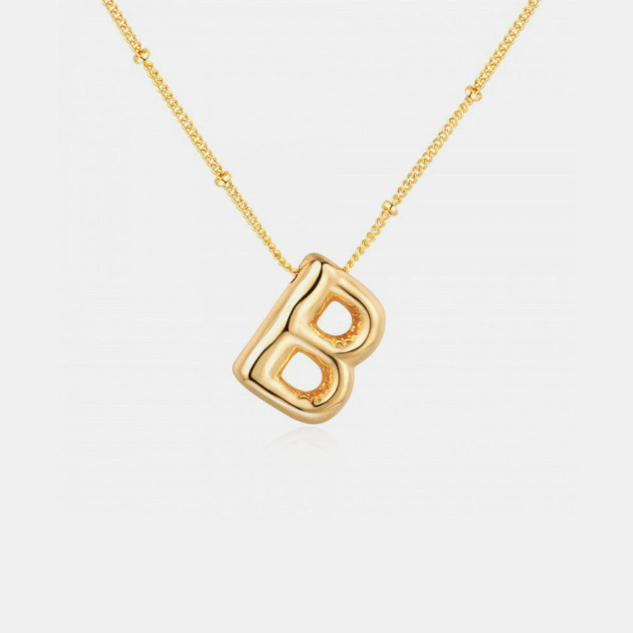 Gold - Plated Letter Pendant Necklace Style B / One Size Apparel and Accessories
