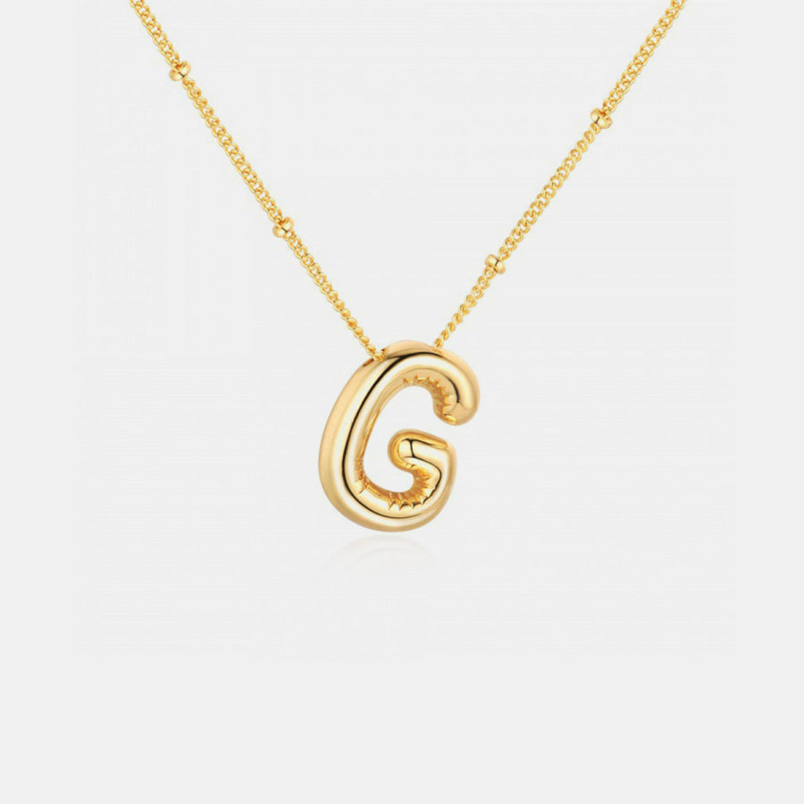 Gold - Plated Letter Pendant Necklace Style G / One Size Apparel and Accessories
