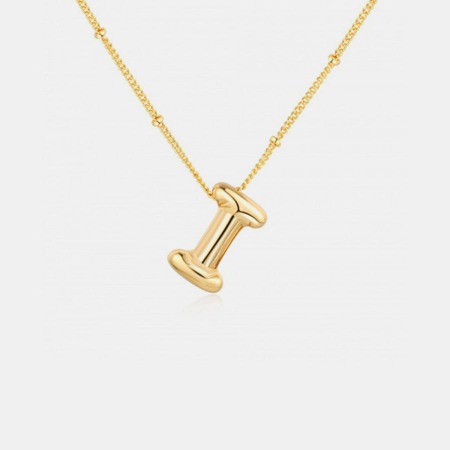 Gold - Plated Letter Pendant Necklace Style I / One Size Apparel and Accessories