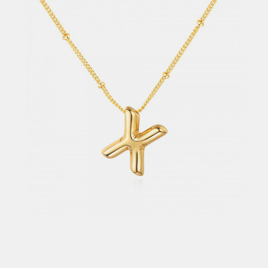 Gold - Plated Letter Pendant Necklace Style X / One Size Apparel and Accessories