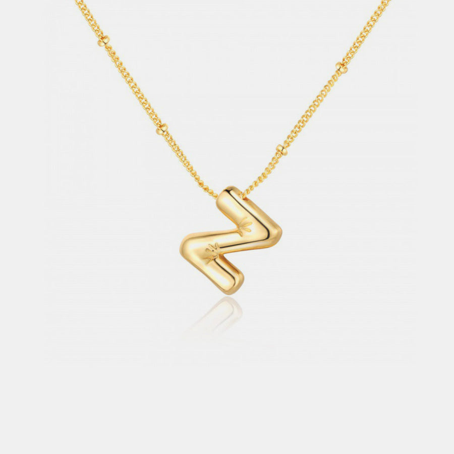 Gold - Plated Letter Pendant Necklace Style Z / One Size Apparel and Accessories
