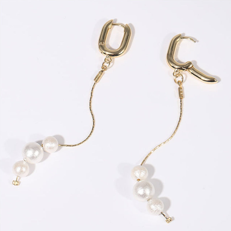 Gold - Plated Pearl Bar Earrings Style A / One Size Apparel and Accessories
