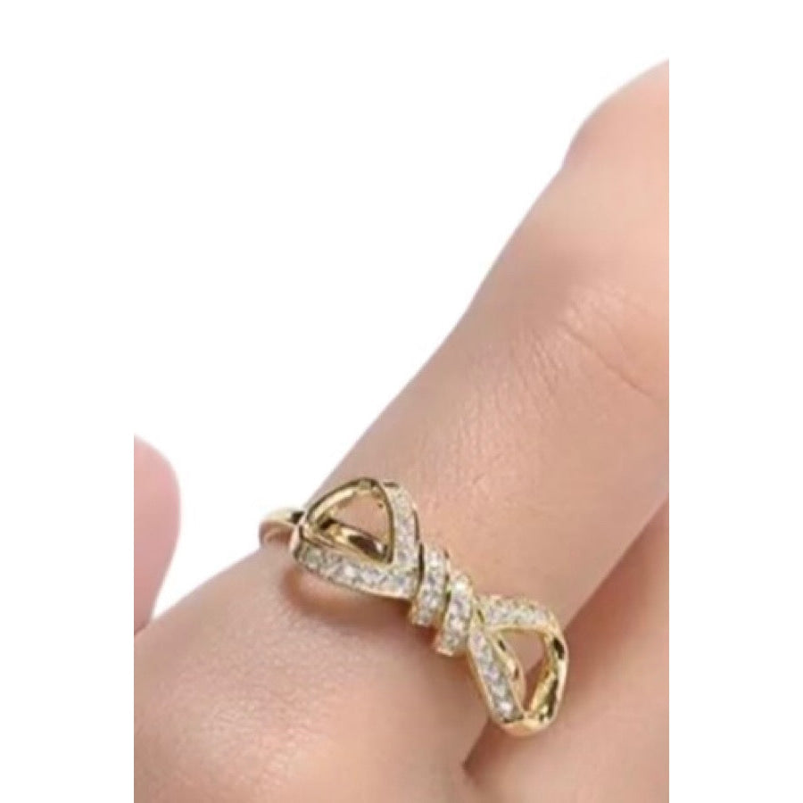 Gold Rhinestone Bow Ring - ETA 2/15 WS 630 Jewelry