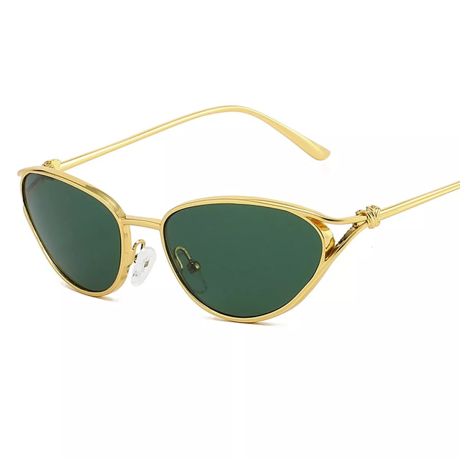 Gold-Rimmed Cat-Eye Sunglasses Apparel and Accessories