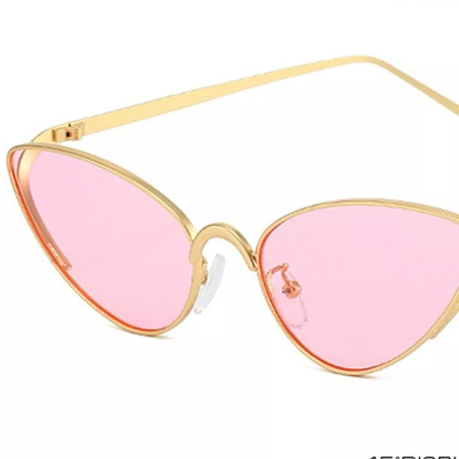 Gold-Rimmed Cat-Eye Sunglasses Apparel and Accessories
