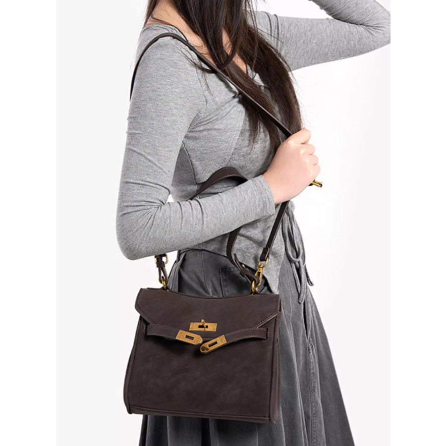 Gold-Tone Hardware Crossbody Bag Brown / onesize Apparel and Accessories